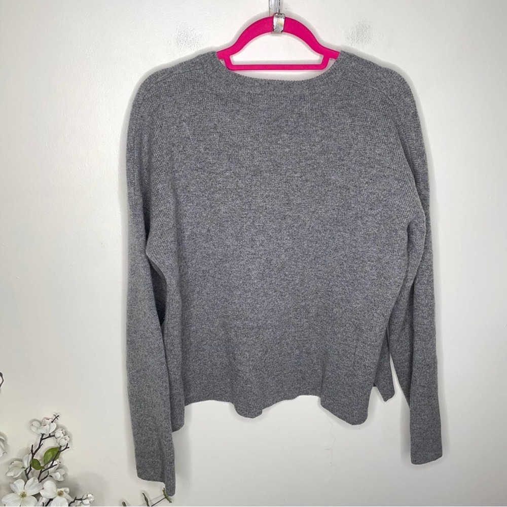 MADEWELL Lace Up Pullover Sweater Merino Wool Gray {KK9} - Picture 3 of 4